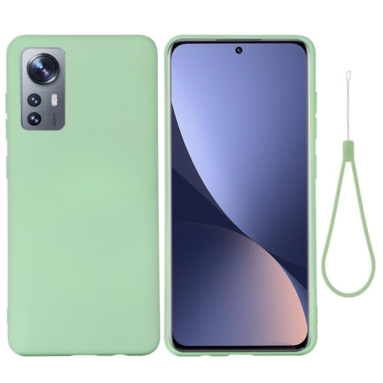 For Xiaomi 12 / 12X Pure Color Liquid Silicone Phone Case(Green)