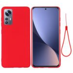 For Xiaomi 12 / 12X Pure Color Liquid Silicone Phone Case(Red)