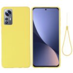 For Xiaomi 12 / 12X Pure Color Liquid Silicone Phone Case(Yellow)