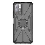 For Xiaomi Redmi Note 11 5G China Version Armor Bear Shockproof PC + TPU Phone Case with Ring Holder(Black)