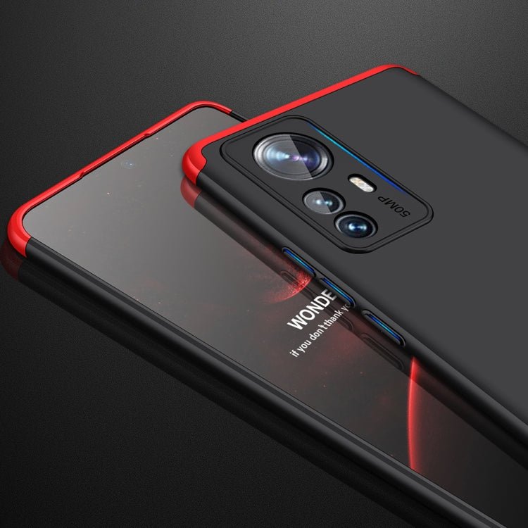 For Xiaomi 12 Pro GKK Three Stage Splicing PC Phone Case(Black Red)