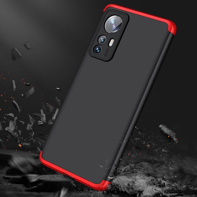 For Xiaomi 12 Pro GKK Three Stage Splicing PC Phone Case(Black Red)
