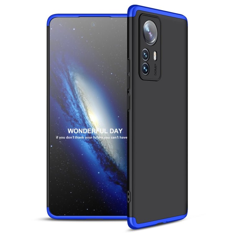 For Xiaomi 12 Pro GKK Three Stage Splicing PC Phone Case(Black Blue)