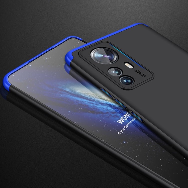 For Xiaomi 12 Pro GKK Three Stage Splicing PC Phone Case(Black Blue)