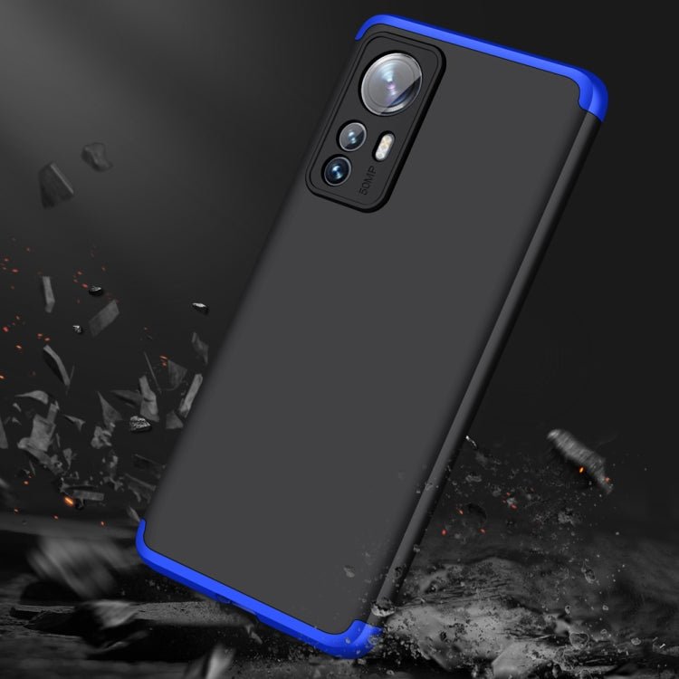 For Xiaomi 12 Pro GKK Three Stage Splicing PC Phone Case(Black Blue)