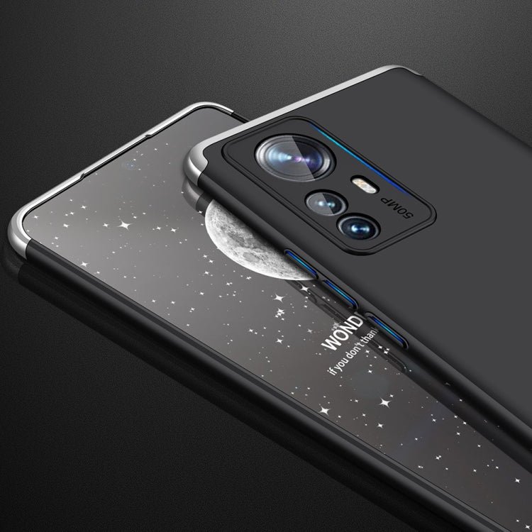 For Xiaomi 12 Pro GKK Three Stage Splicing PC Phone Case(Black Silver)