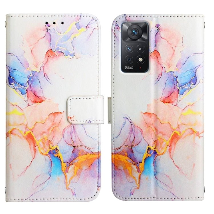 For Xiaomi Redmi Note 11 Pro 5G / 4G PT003 Marble Pattern Flip Leather Phone Case(Galaxy Marble White LS004)