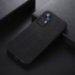For Xiaomi 12 Pro Wood Texture PU Phone Case(Black)