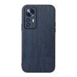 For Xiaomi 12 Pro Wood Texture PU Phone Case(Blue)