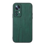 For Xiaomi 12 Pro Wood Texture PU Phone Case(Green)