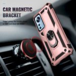 For Xiaomi 12 Pro Shockproof TPU + PC Phone Case with Holder(Rose Gold)