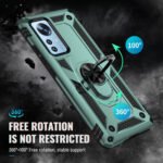 For Xiaomi 12 Pro Shockproof TPU + PC Phone Case with Holder(Dark Green)