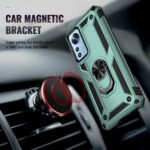 For Xiaomi 12 Pro Shockproof TPU + PC Phone Case with Holder(Dark Green)