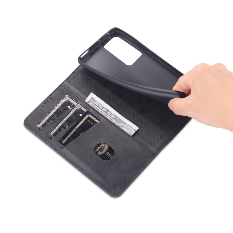 For Xiaomi 12 / 12X AZNS Magnetic Calf Texture Flip Leather Phone Case(Black)