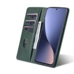 For Xiaomi 12 / 12X AZNS Magnetic Calf Texture Flip Leather Phone Case(Dark Green)