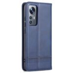 For Xiaomi 12 / 12X AZNS Magnetic Calf Texture Flip Leather Phone Case(Dark Blue)