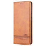 For Xiaomi 12 / 12X AZNS Magnetic Calf Texture Flip Leather Phone Case(Light Brown)