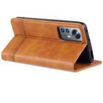 For Xiaomi 12 / 12X AZNS Magnetic Calf Texture Flip Leather Phone Case(Light Brown)