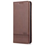 For Xiaomi 12 / 12X AZNS Magnetic Calf Texture Flip Leather Phone Case(Dark Brown)