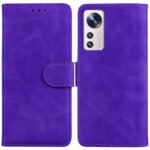 For Xiaomi 12 / 12X Skin Feel Pure Color Flip Leather Phone Case(Purple)