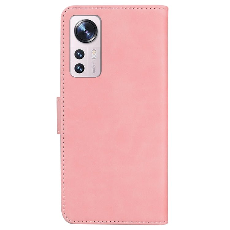 For Xiaomi 12 / 12X Skin Feel Pure Color Flip Leather Phone Case(Pink)