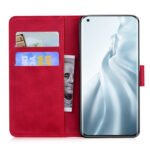For Xiaomi Mi 11 Skin Feel Pure Color Flip Leather Phone Case(Red)