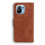 For Xiaomi Mi 11 Skin Feel Pure Color Flip Leather Phone Case(Brown)