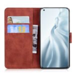For Xiaomi Mi 11 Skin Feel Pure Color Flip Leather Phone Case(Brown)