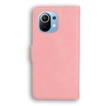 For Xiaomi Mi 11 Skin Feel Pure Color Flip Leather Phone Case(Pink)