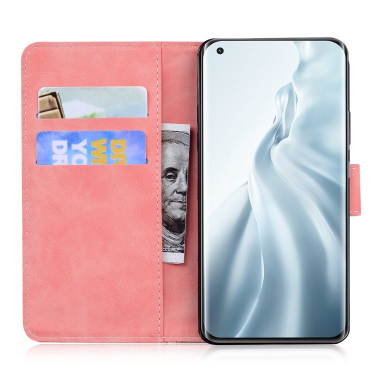 For Xiaomi Mi 11 Skin Feel Pure Color Flip Leather Phone Case(Pink)