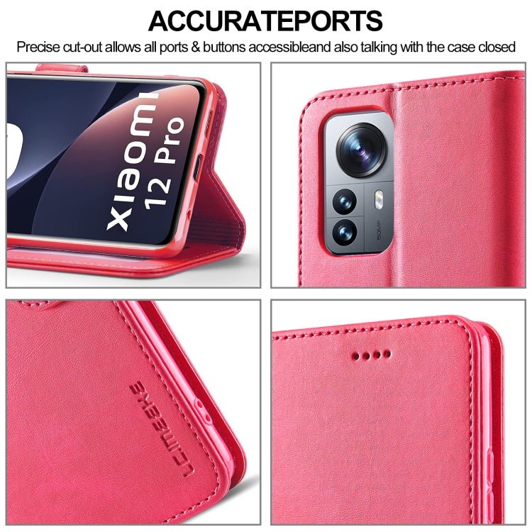 For Xiaomi 12 Pro/12S Pro LC.IMEEKE Calf Texture Leather Phone Case(Red)