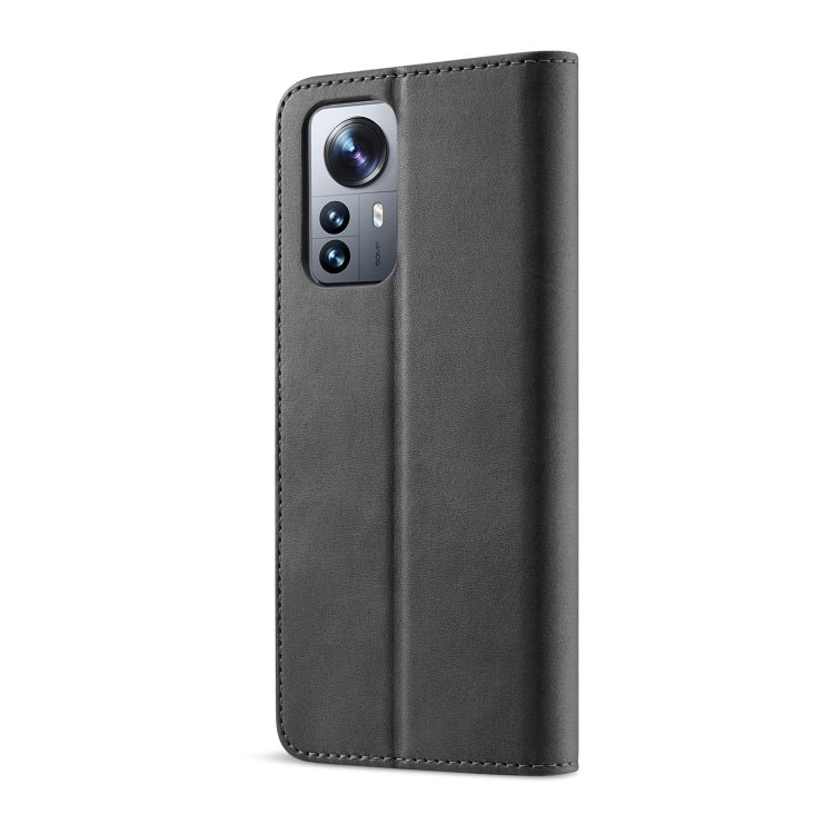 For Xiaomi 12 Pro/12S Pro LC.IMEEKE Calf Texture Leather Phone Case(Black)