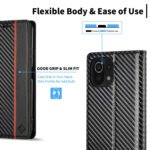 For Xiaomi Mi 11 Lite LC.IMEEKE Carbon Fiber Texture Flip Leather Phone Case(Vertical Black)
