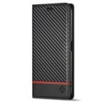 For Xiaomi Mi 11 Lite LC.IMEEKE Carbon Fiber Texture Flip Leather Phone Case(Horizontal Black)