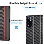 For Xiaomi Redmi Note 11 Pro China LC.IMEEKE Carbon Fiber Texture Flip Leather Phone Case(Vertical Black)