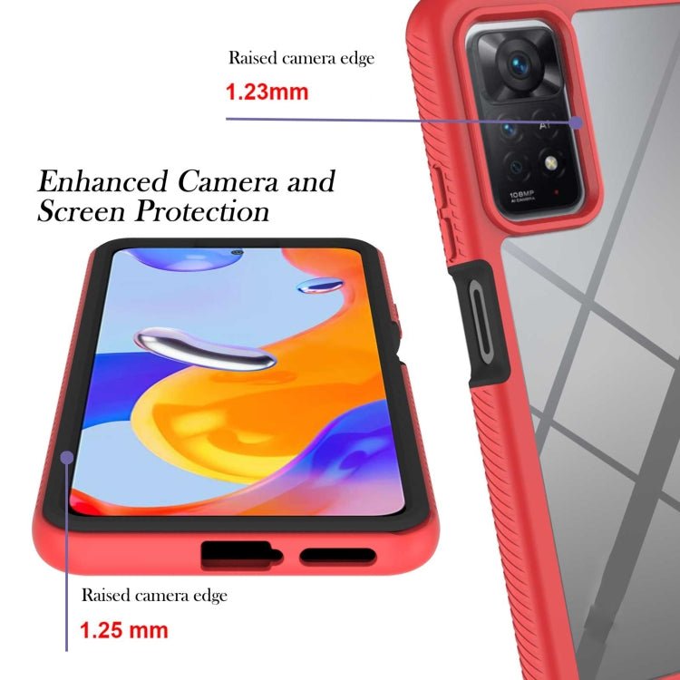 For Xiaomi Redmi Note 11 Pro 5G / 4G Foreign Starry Sky Solid Color Series PC + TPU Phone Case(Red)