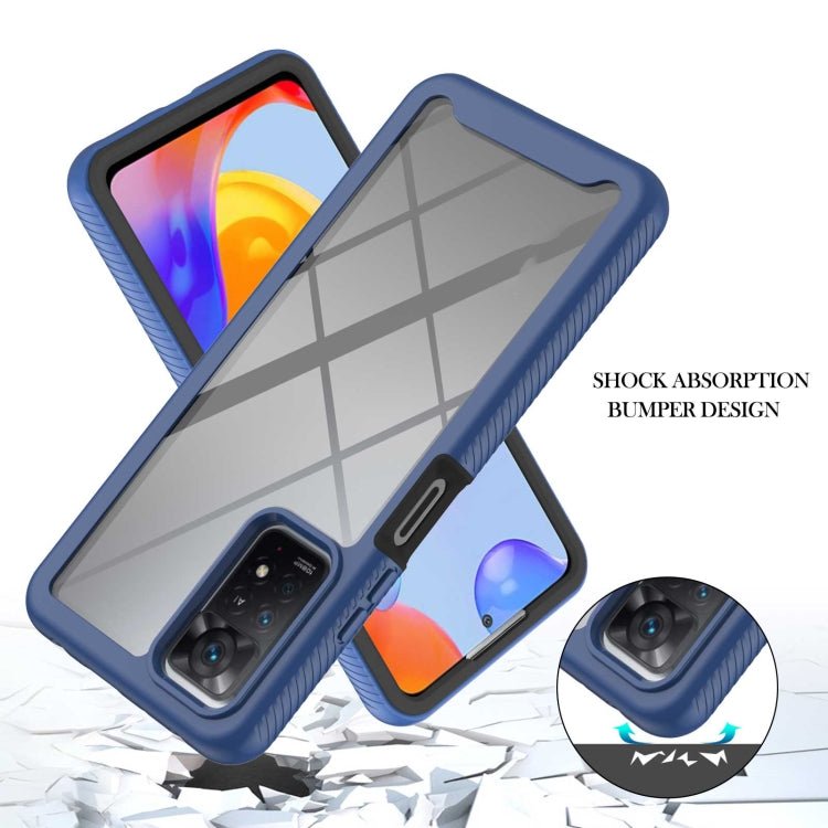 For Xiaomi Redmi Note 11 Pro 5G / 4G Foreign Starry Sky Solid Color Series PC + TPU Phone Case(Blue)