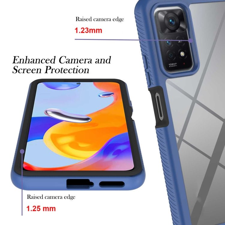 For Xiaomi Redmi Note 11 Pro 5G / 4G Foreign Starry Sky Solid Color Series PC + TPU Phone Case(Blue)