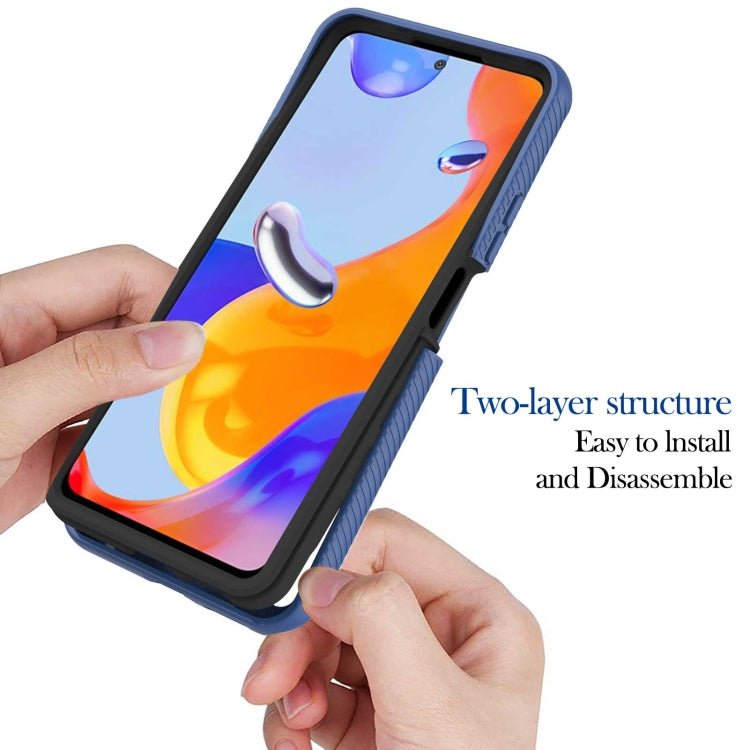 For Xiaomi Redmi Note 11 Pro 5G / 4G Foreign Starry Sky Solid Color Series PC + TPU Phone Case(Blue)