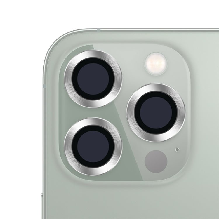 For iPhone 13 Pro / 13 Pro Max CD Texture Metal Lens Tempered Film (Silver)