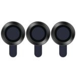 For iPhone 12 Pro / 12 Pro Max CD Texture Metal Lens Tempered Film(Black)