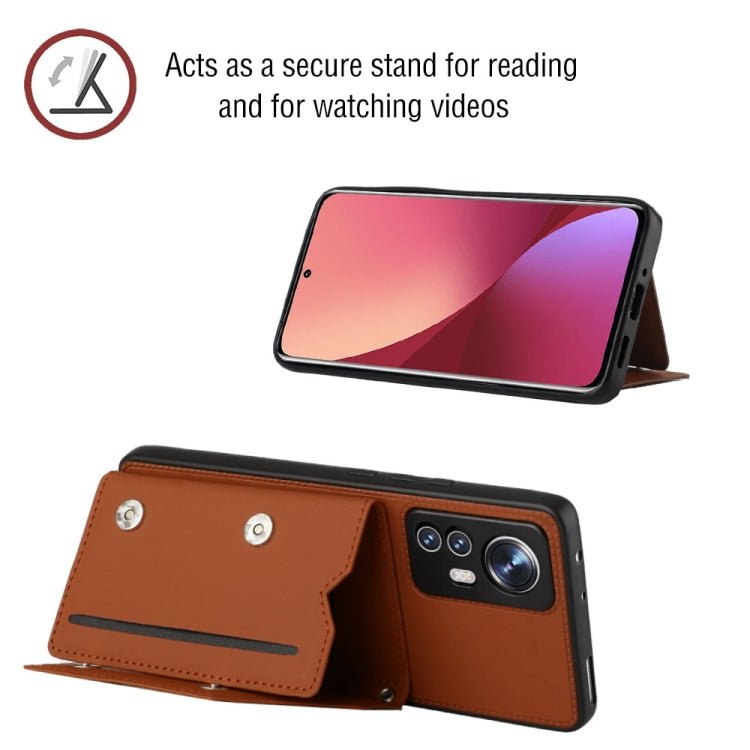 For Xiaomi 12 Pro Skin Feel PU + TPU + PC Phone Case(Brown)