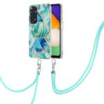 For Xiaomi Redmi Note 11 Pro / Note 11 Pro+ Electroplating Splicing Marble TPU Phone Case with Lanyard(Green)