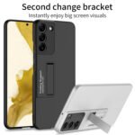 For Samsung Galaxy S22 5G GKK Ultra-thin Shockproof Phone Case with Holder(Black)