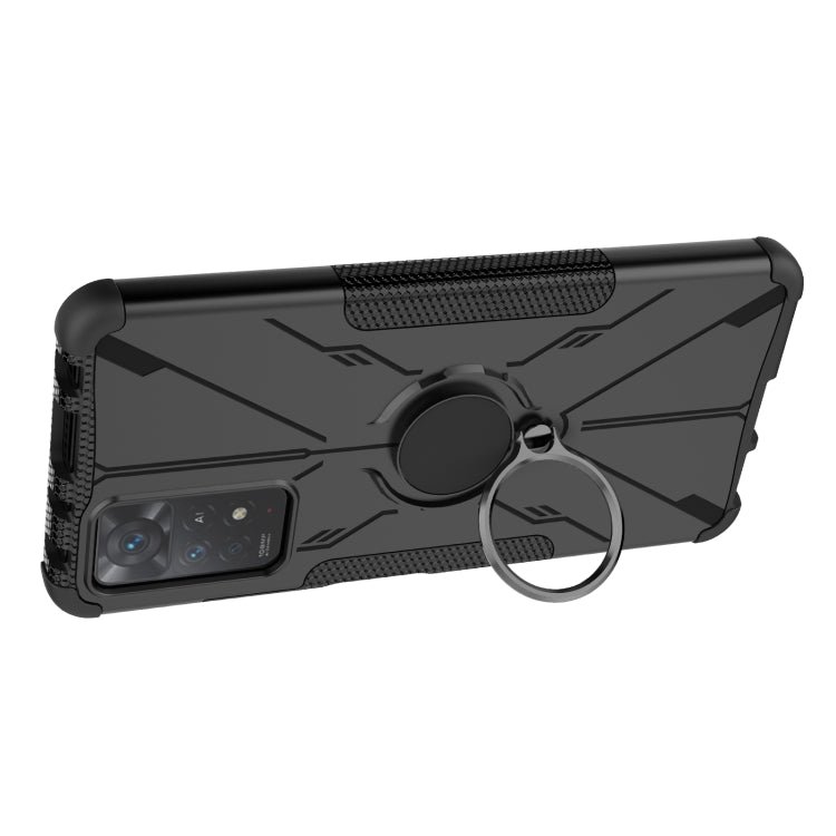 For Xiaomi Redmi Note 11 Pro 5G Armor Bear Shockproof PC + TPU Phone Case with Ring(Black)