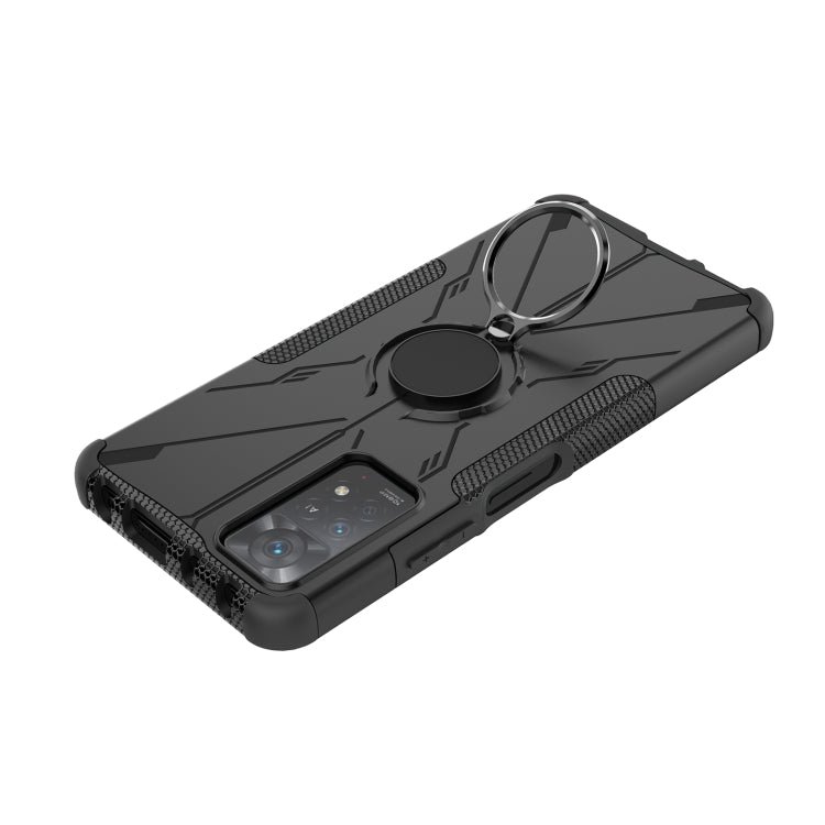 For Xiaomi Redmi Note 11 Pro 5G Armor Bear Shockproof PC + TPU Phone Case with Ring(Black)