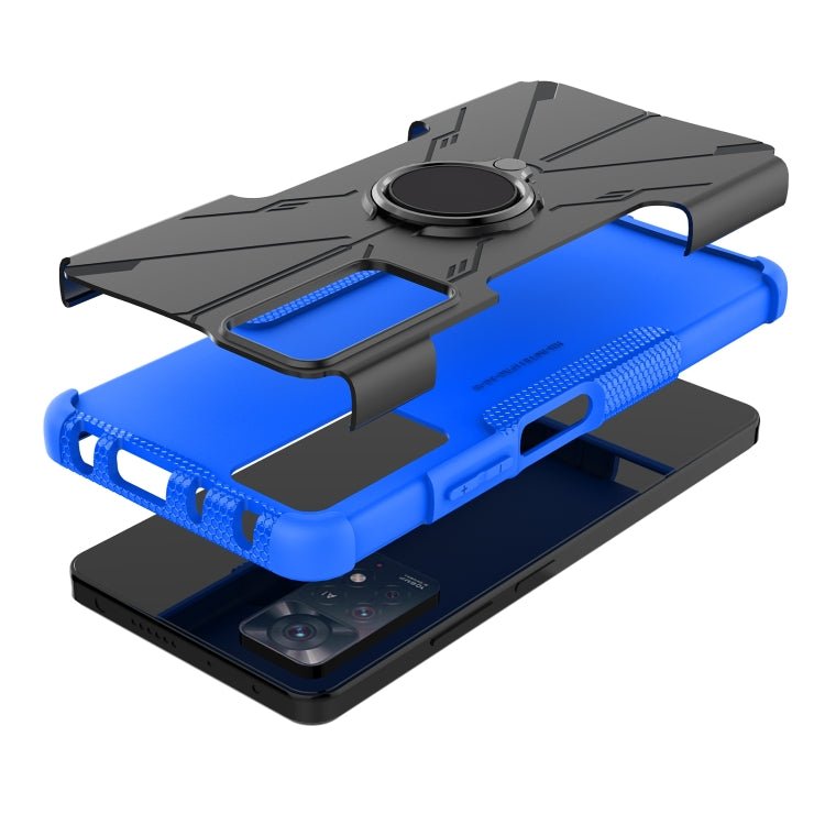 For Xiaomi Redmi Note 11 Pro 5G Armor Bear Shockproof PC + TPU Phone Case with Ring(Blue)