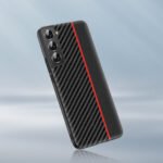 For Samsung Galaxy S22+ 5G Ultra-thin Carbon Fiber Texture Splicing Phone Case(Red)