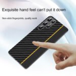 For Samsung Galaxy S22+ 5G Ultra-thin Carbon Fiber Texture Splicing Phone Case(Red)