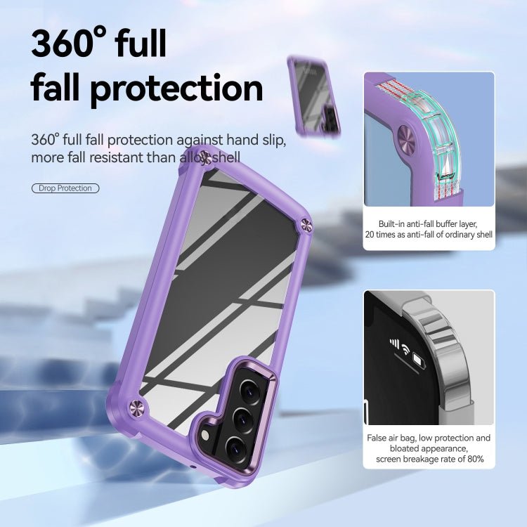 For Samsung Galaxy S21 5G TPU + PC Lens Protection Phone Case(Purple)